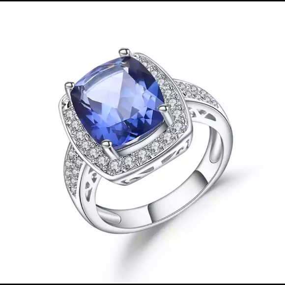 Jewelry - 6.22Ct Natural Lolite Blue Mystic Quartz Ring